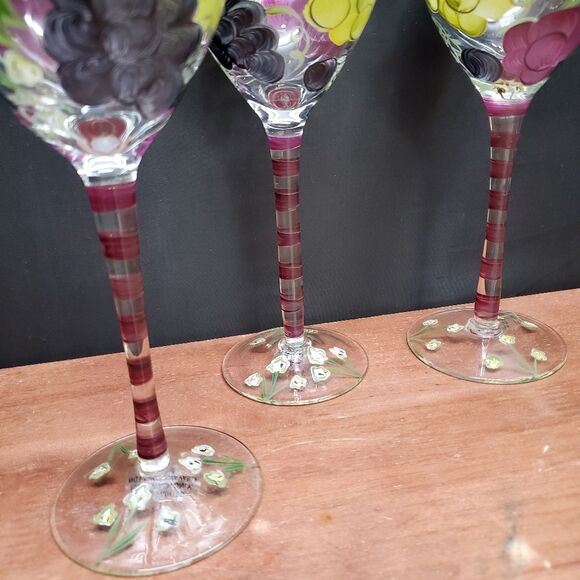 1990's Home Essentials Grapes Wine Glasses - Picture 2 of 10